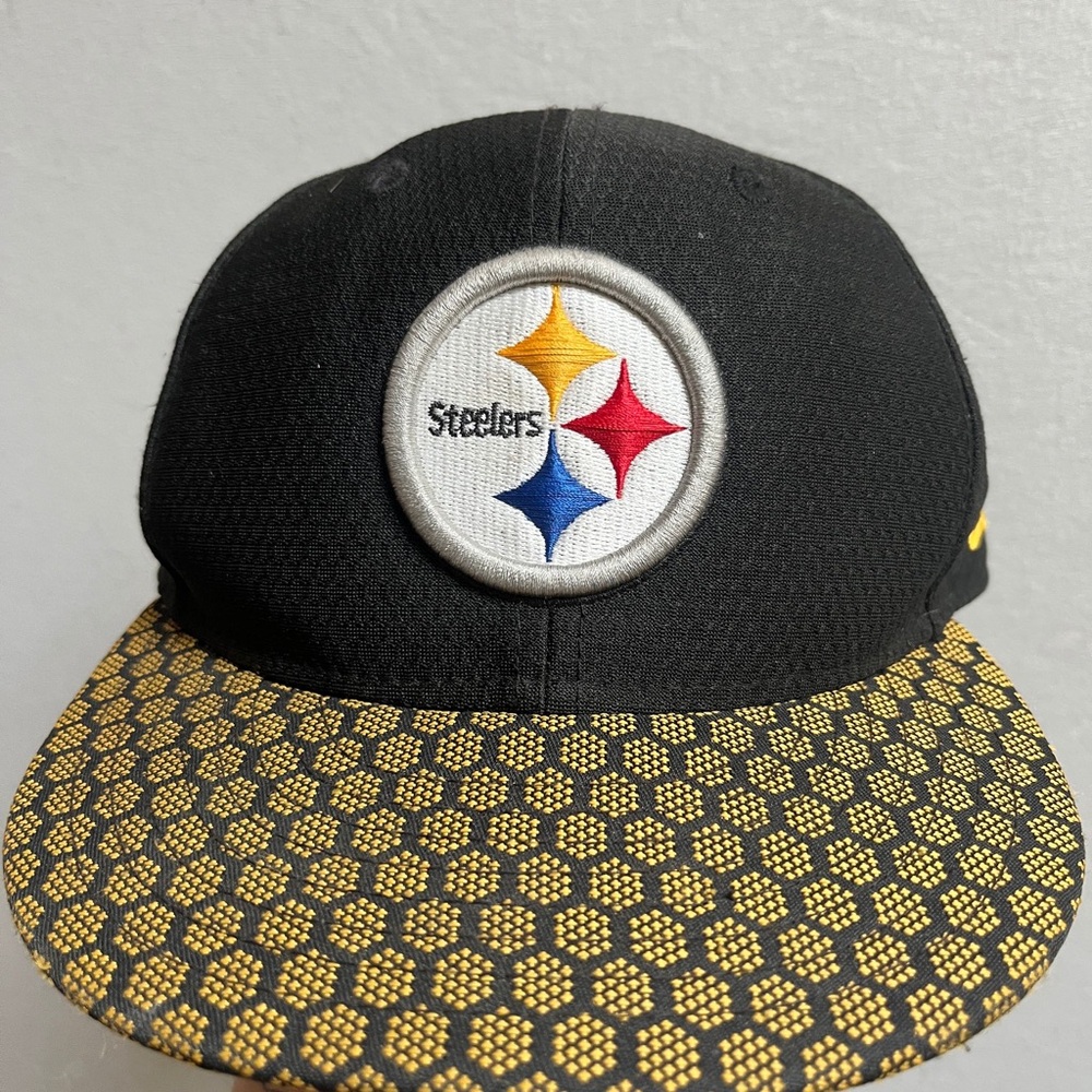 Hat Cap Pittsburgh Steelers NFL Honeycomb Bill New Era 59Fifty Black Yellow